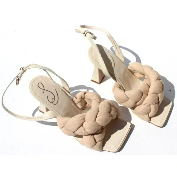 New Sam Edelman Courtney Fabric Braided-Strap Sandals Sand Women Size 7 - Picture 1 of 4